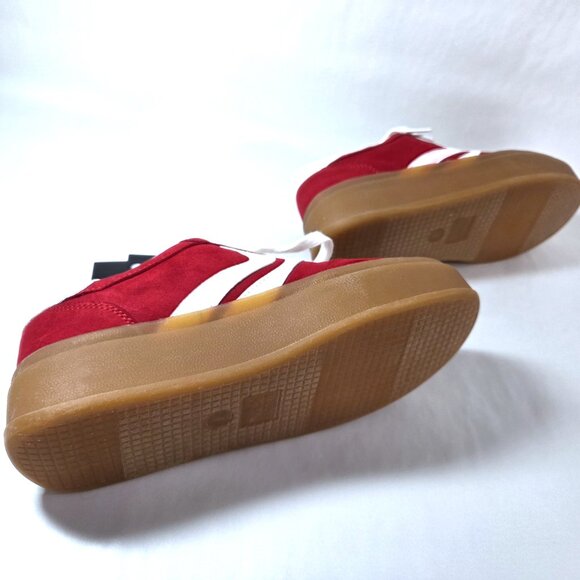 NWT Madden NYC Red Faux Suede Low Top Gum Sole Platform Sneakers - Picture 5 of 5